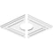 Ekena Millwork Diamond Architectural Grde PVC Ceiling Medallion, 14"W x 9 3/8"H x 3"ID x 4 3/4"C x 1"P, Two-Piece CMP14X9DD2-03000 - alternate 2